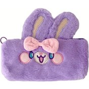 Resim Elmpaly Mor Kapasiteli Sevimli Peluş Tavşan Kalem Kutusu Menekşe mor 