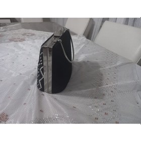 Resim Ttvakum Bomber Abiye Çanta Tel Kırma El İşlemeli Dalgalı Gümüş 