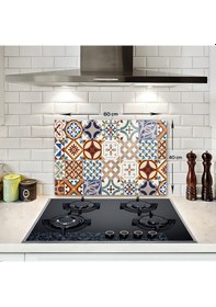 Resim Decorita Çini Desen | Cam Ocak Arkası Koruyucu | 40cm x 60cm 