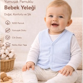 Resim Angeltouch %100 Pamuk Kız Erkek Bebek Yelek Raporlu Basic 