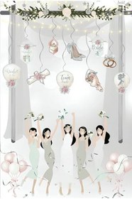 Resim Bride Lüks Tavan Sarkıt Süs 10 Lu Gümüş 