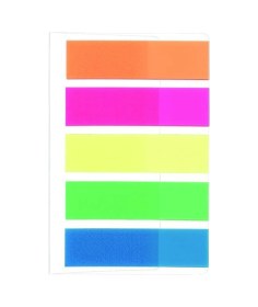 Resim Stickn Indeks 45x12mm Neon 5 Renk Yapışkanlı Film Ayraç 25 Yaprak 4 Paket 