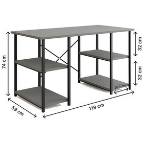 Resim 4 Raflı Çalışma Masası Beyaz 60x120 