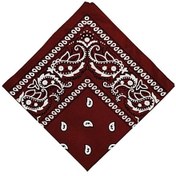 Resim Homyl Unisex Pamuk Paisley Bandana Kovboy Başörtüsü Kafa Sarma Şarap Kırmızısı 