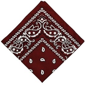 Resim Homyl Unisex Pamuk Paisley Bandana Kovboy Başörtüsü Kafa Sarma Şarap Kırmızısı 