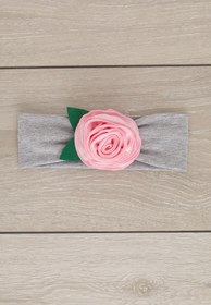 Resim Babygiz El Yapımı Yumuşak Eşsiz Aksesuarlı Doğal Pamuklu Penye Bebek Çocuk Kız Bandana Gül Serisi 