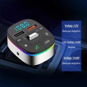 Resim Earldom M74 Bluetooth 5.0 USB3.0 QC3.0 FM Transmitter – Micro‑SD / U‑Disk MP3 Çalar & Eller‑Serbest Çağrı 