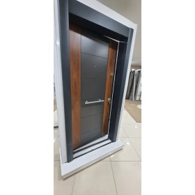 Resim Tezdoor Çelik Kapı, Tırnaklı Çelik Kapı, Daire Kapısı, Ahşap Desenli Çelik Kapı Sağ Açılım 