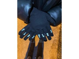 Resim Siyah Eldiven Termal Kumaş Reflektörlü Motor Kış Scooter Bisiklet Drill 