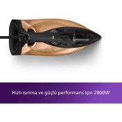 Resim Philips DST7040/80 Azur Buharlı Ütü Siyah/gold 