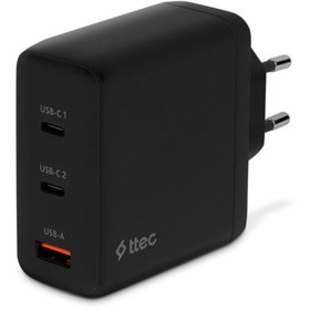 Resim Ttec Smartcharger Trio Gan 120w Pd Seyahat Hızlı Şarj Aleti 2 Usb-c+usb-a Siyah 