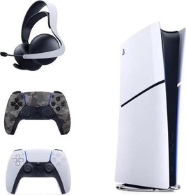 Resim Playstation 5 Slim İthalatçı Garantili + 2. Kamuflaj Dualsense + Pulse 3D Kablosuz Kulaklık 