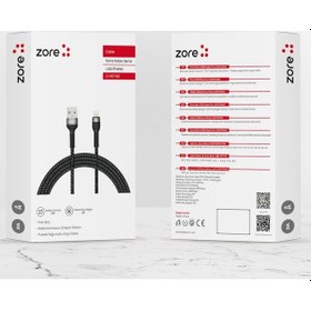 Resim Shira Serisi Lightning Usb Kablo 2 Metre-Siyah 