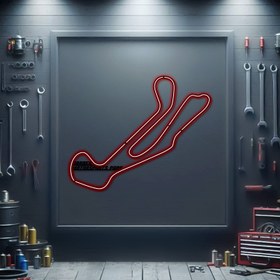 Resim Barber Motosports Park Metal Neon Yarış Pisti - MTN0119 - Mavi / 99 cm 