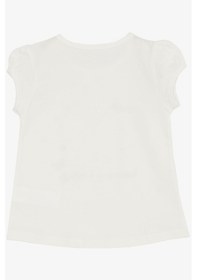 Resim Breeze Kız Bebek Tişört Kelebek Baskılı Nakışlı 9 Ay-3 Yaş, Beyaz-beyaz Beyaz 