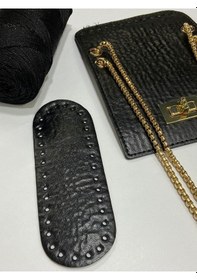Resim Karantuhafiye Zincirli Çanta Örgü Seti / Zincirli Model Siyah Siyah 