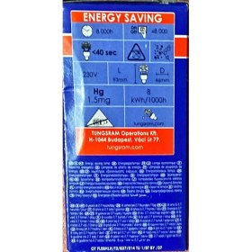 Resim Tungsram 8 Watt Tasarruflu Spiral Ampul-Sarı Işık 