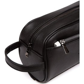 Resim Newish Polo Erkek Deri Portföy Clutch Traş Kozmetik Bakım Ve Günlük El Çantası 14x24cm New171 - Siyah 