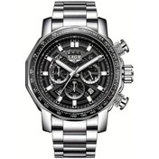 Resim Fochsia Lıge 2025 Yeni Tasarım Erkek Kol Saati Kare Multifonksiyonel Işıklı Takvim Spor Saati Silvery Diğer 