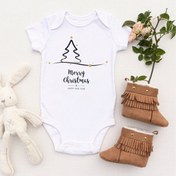 Resim TUĞBABABY Unisex Bebek Merry Christmas Baskılı Body Zıbın 