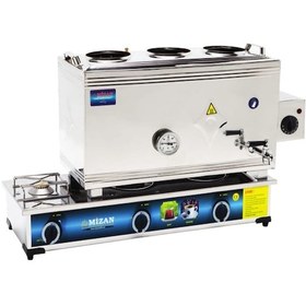Resim Mizan 60 Lık Tüplü + Elektrikli 40 Litre 3 Demlikli Çay Kazanı Ocağı 