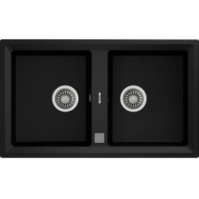 Resim Teka STONE 90 B-TG METALLIC BLACK Ankastre Kumanda Sifonlu Granit Eviye Metalik Siyah 90 cm 115260010 