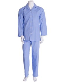 Resim The Don Mavi Renk Poplin Erkek Pijama Takımı 