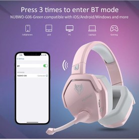 Resim Nubwo G06 2.4g Çift Kablosuz Oyun Kulaklığı 5 Ms Düşük Gecikme 7.1 Surround Enc 