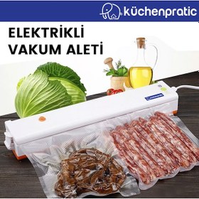 Resim Küchen Pratic Ev Tipi Elektrikli Vakum Makinesi - Gıda Vakum Makinesi - 10 Poşet Hediye 