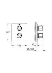 Resim Grohe Grohe Allure Ankastre Termostatik Duş Bataryası - 19380000 Krom 