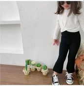 Resim Kız Çocukları İçin Çizgili Yaz Bahçe Taytı, Balon Paça Kapri Eşofman Altı 401063494 SiYAH 