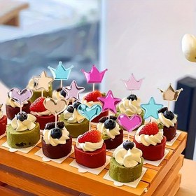 Resim 50 adet, Doğum Günü Pastası Süsleme İçleri Düğün Cupcake Tatlı Masası İçleri Parlak Boyut Yıldızlar Doğum Günü Partisi Tatlı Masası Giydirme Malzemeleri Yaratıcı Pasta Süsleme İçleri, Ev Dekorasyonu, Oda Dekorasyonu 