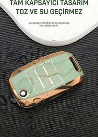 Resim Kia Rio Picanto Sportege Ceed Optima Sorento Stinger Cerato Forte Tpu Anahtar Kılıfı Kırmızı Gold 