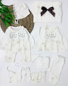 Resim Florida İlkbahar Organik Müslin 10 Parça Yenidoğan Set - Kahve Kahve Rengi Kahverengi 