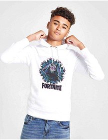Resim Drift Mandala Blue Fortnite Baskılı Unisex Çocuk Kapüşonlu Sweat Beyaz 