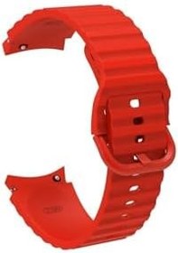 Resim Samsung Galaxy Watch 4 5 Pro 6 7 Seri 40 44mm Classic 42 43 45 46 47mm Uyumlu Ocean Silikon Kordon Kırmızı 