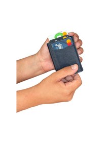 Resim Premium Serisi Özel Kutulu Lüks Deri Mekanizmalı Cüzdan Kemer Kartlık Ve Bileklik Erkek Seti Lacivert 