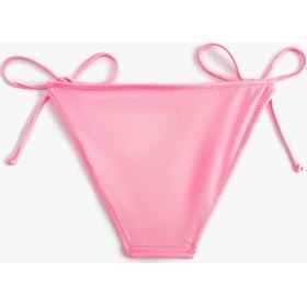 Resim Koton Parlak Brazilian Bikini Altı Yanları Bağlama Detaylı Pembe 4sak00051mm 4SAK00051MM270 
