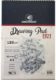 Resim Alex Schoeller A4 Drawing Pad 30 Yaprak Üstten Spiralli Eskiz Def 