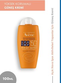 Resim Avene Fluide Sport 50+ Faktör Hassas Ciltler İçin Renksiz Güneş Koruyucu Krem 100 ml 