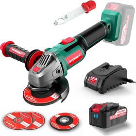 Resim Akülü Açılı Taşlama Makinesi 18 V, Disk Çapı 115 Mm, Rölanti Devri: 8500 Dev/dak, Kesme Diski Akülü Açılı Taşlama Makinesi, Kesme ve Taşlama Için, Kilitleme Şalteri 