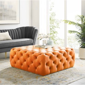 Resim DeccoStil Kapitoneli Kare Puf/bench/orta Sehpa 60*60 Cm Yükseklik 40 Cm 