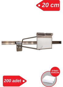 Resim 20 Cm -200 Adet Galvaniz Etiketli Kanallı Pano Kancası Raf Askısı Galvaniz 