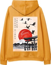 Resim Japan Sırt Baskılı Hoodie-Portakal 