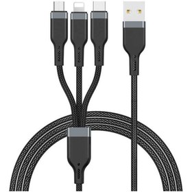 Resim Platinum Serisi PT05 3 in 1 USB Kablo 2.4A Hızlı Şarj Kablosu 120 cm 480 Mbps Data Kablo 