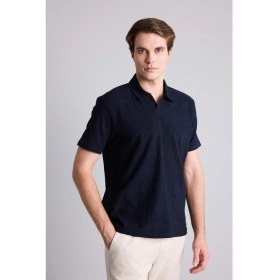 Resim DeFacto Regular Fit Kısa Kollu Lacivert Polo Tişört H8932AX26SM 