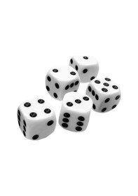 Resim Beyaz Okey Zarı , Masa Oyunları Zarı - 4 Adet 