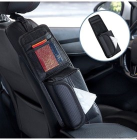 Resim Rogfer Araba Koltuğu Yan Depolama Asılı Çanta Doku Kutusu, Model: H321 Karbon Fiber Desen 