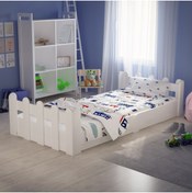 Resim Tuliplife Montessori Karyola Beyaz 90x190 Yatak Uyumlu Oval Kesim Çocuk Yatağı-tlp-212 