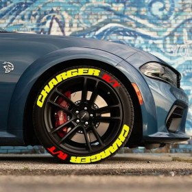 Resim Kom Charger Rt Sarı Kalıcı Lastik Yazısı Charger Rt Sticker 4 Kit 